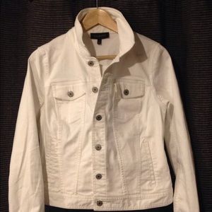 Talbots women's white stretch denim jacket
